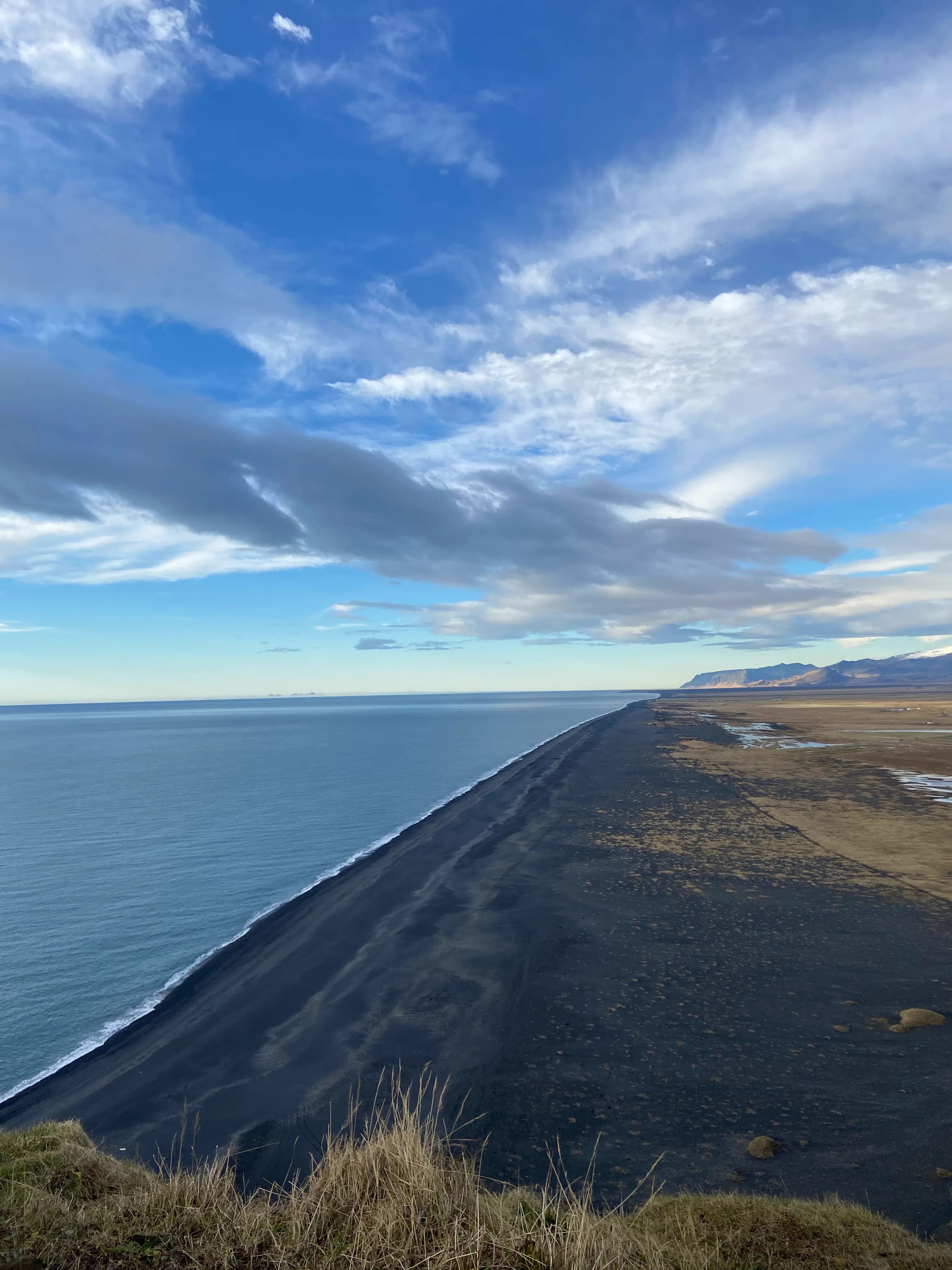 Iceland's black sand coastline meeting the Atlantic